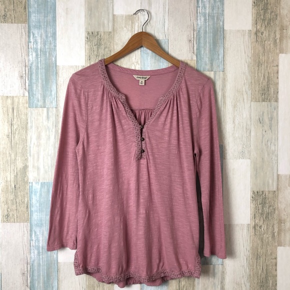 Lucky Brand Long Sleeve Top - Picture 1 of 8